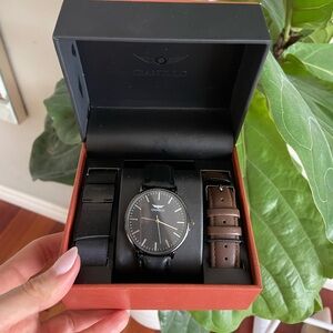 Gianello Tri-Luxe 3 40mm Interchangeable Strap Watch Set